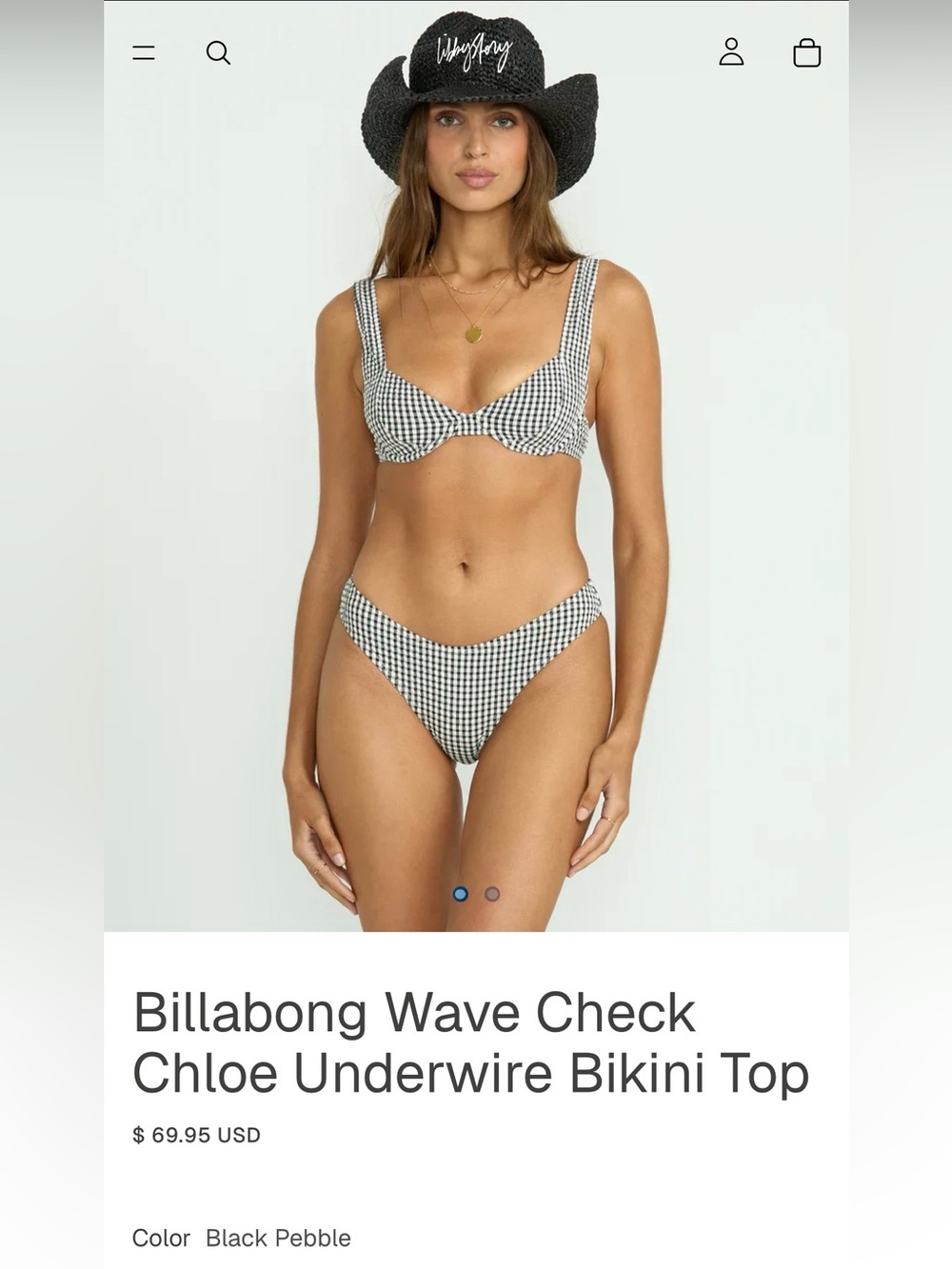 Billabong Wave Check Bikini Set - NWT - Picture 9 of 10